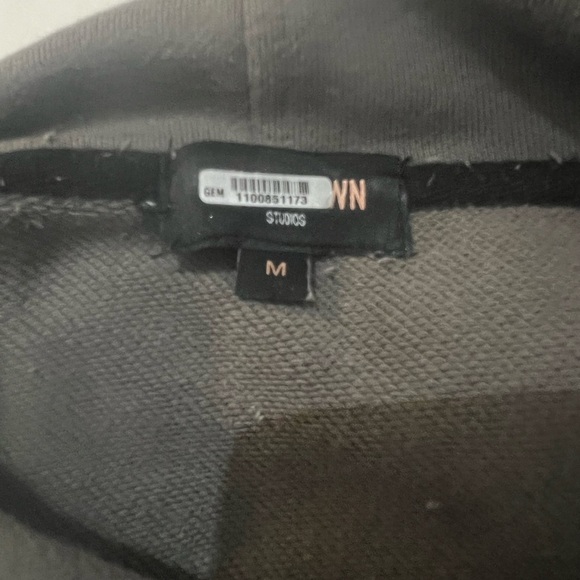 Well Known Studios Pullover Hoodie Sweatshirt Gray Grey Green Size Medium Mens - Picture 8 of 9